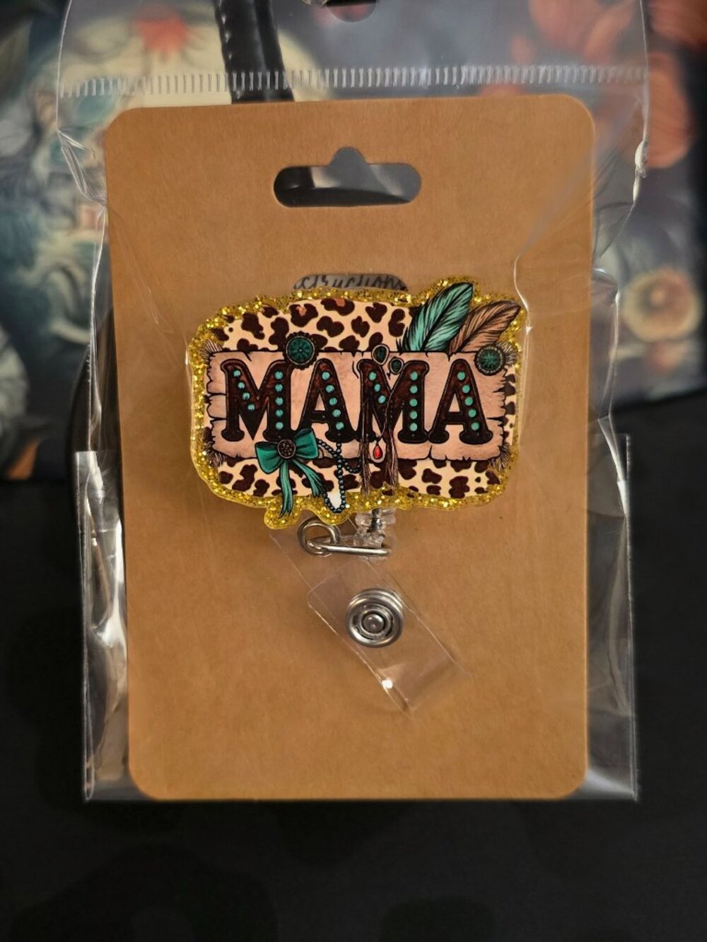 Mama Novelty Acrylic Badge Reel ID Holder